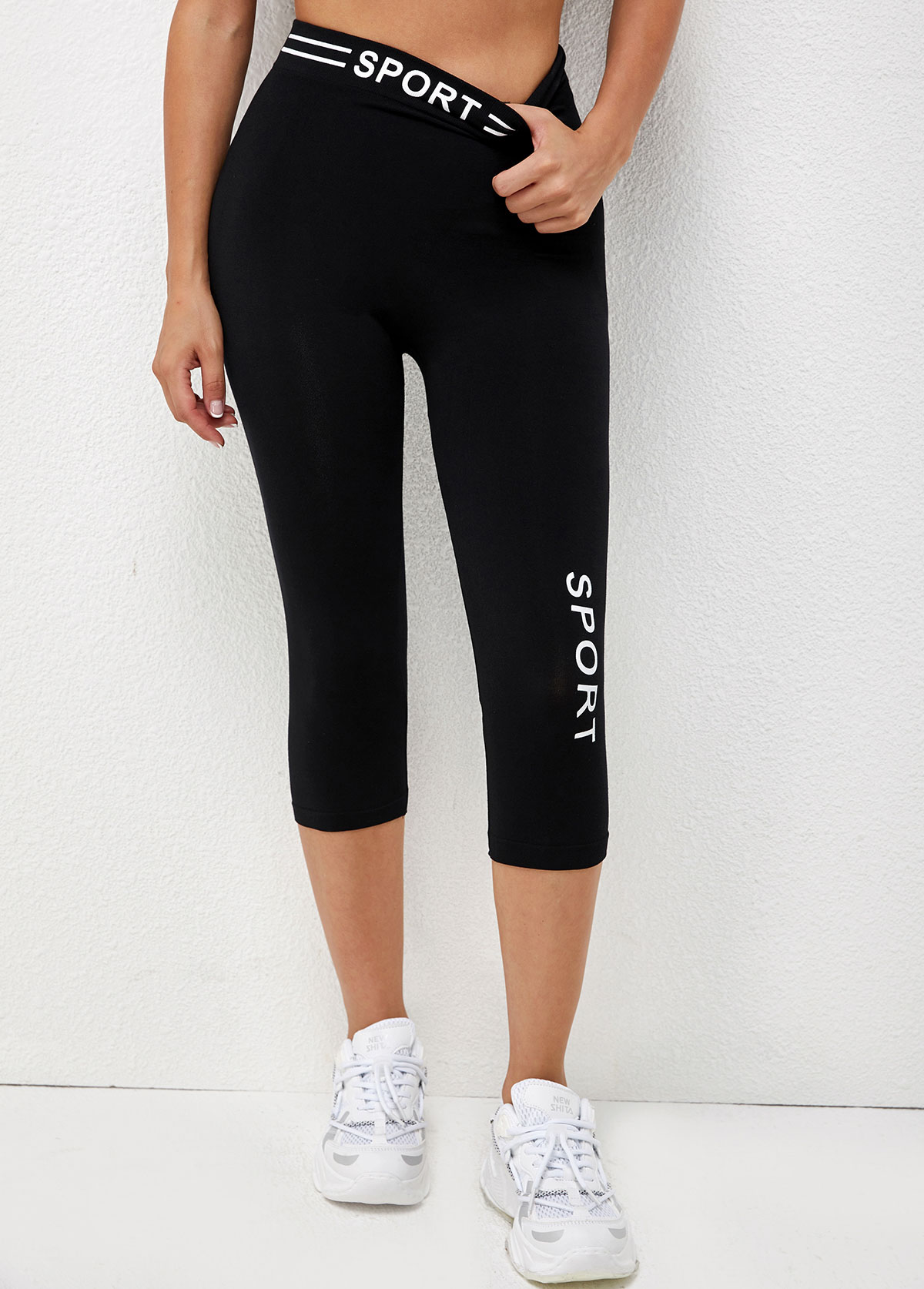 High Waisted Skinny Letter Print Pants